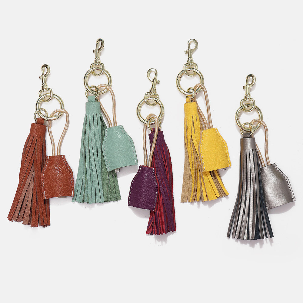 Leather Tassel Keychain